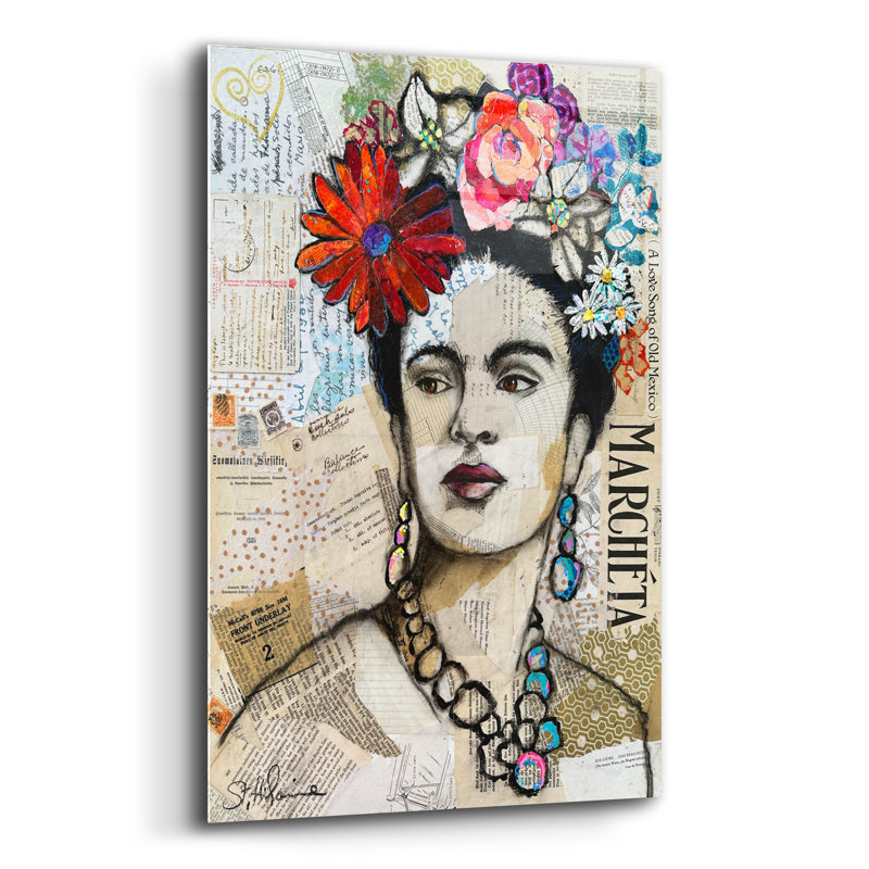  «Fabulous Frida» par St Hilaire Elizabeth, art mural en verre acrylique, 16 po x 24 po