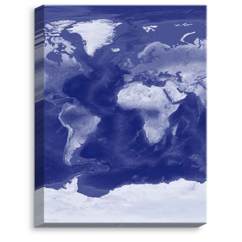 « world map » par catherine holcombe, reproduction d’art sur toile tendue, H 20 po x l 16 po x P 1,5 po