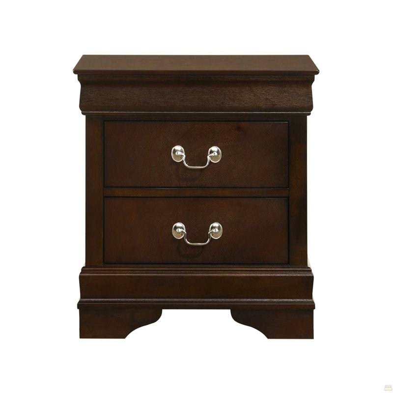 MDF Nightstand With 2 Drawers, Cappuccino