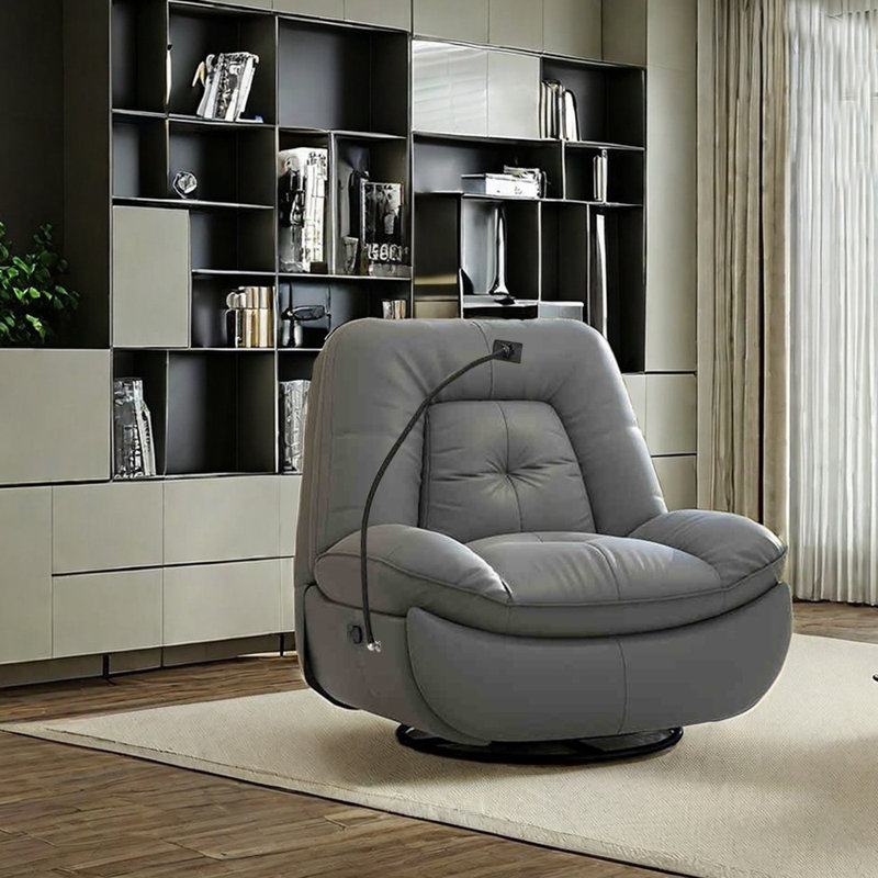 Sulley Faux Leather Recliner, Gray