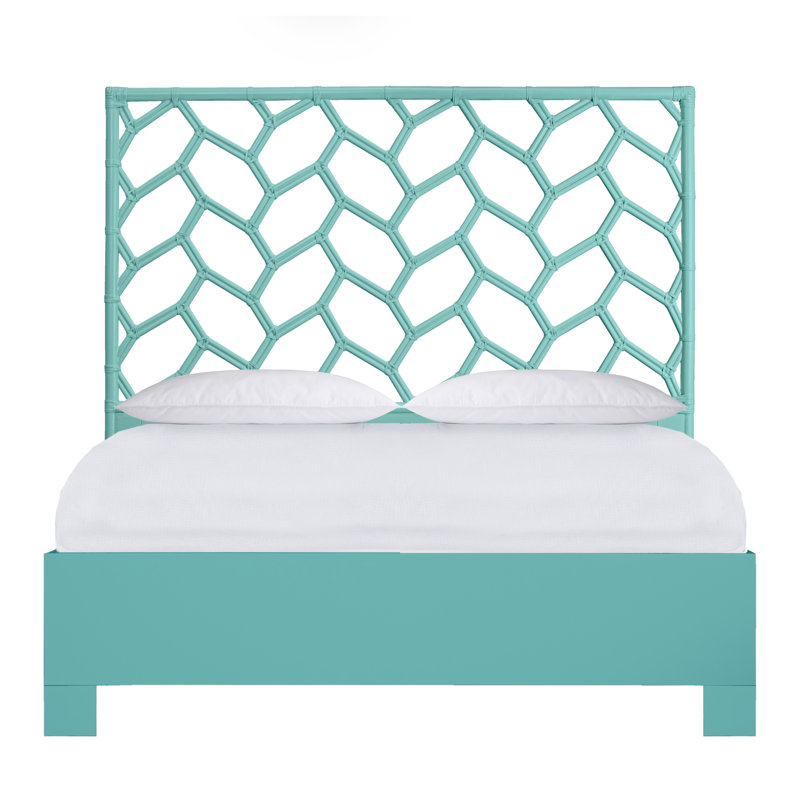 Silas Queen Standard Bed, Black, Queen, Turquoise