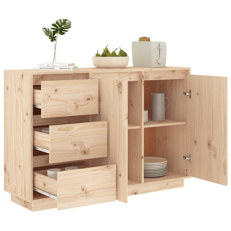 Geneviev 11cm Solid Wood Sideboard, Brown Oak