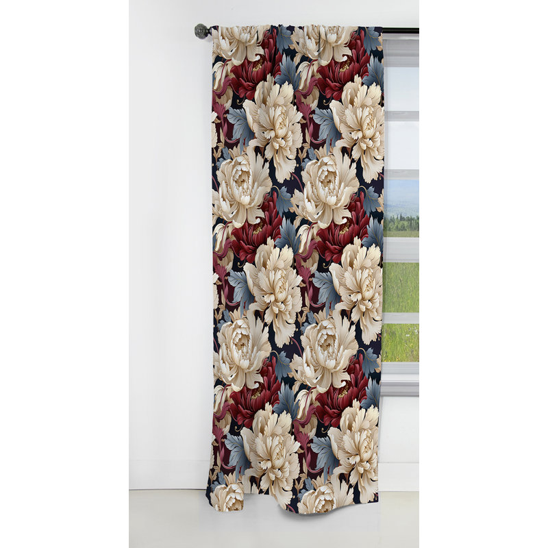 Kimono Whispers I - Abstract Curtain - Blackout Abstract Curtain - 1 Panels, 52" W x 108" L
