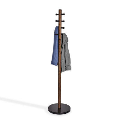 8-Hook Freestanding Solid Wood Coat Rack