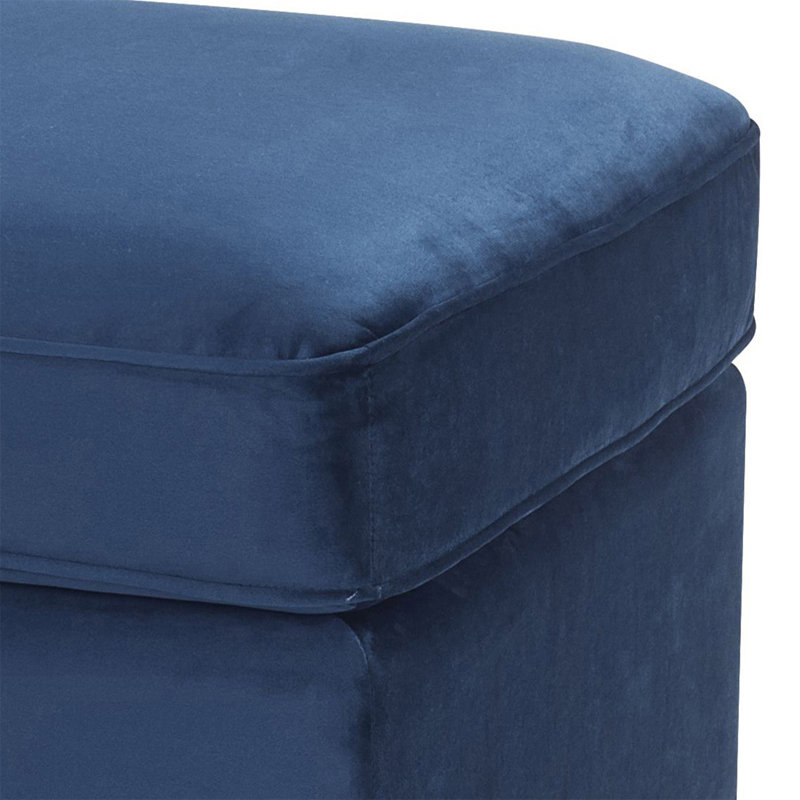 Blue Rectangle Ottoman, Blue