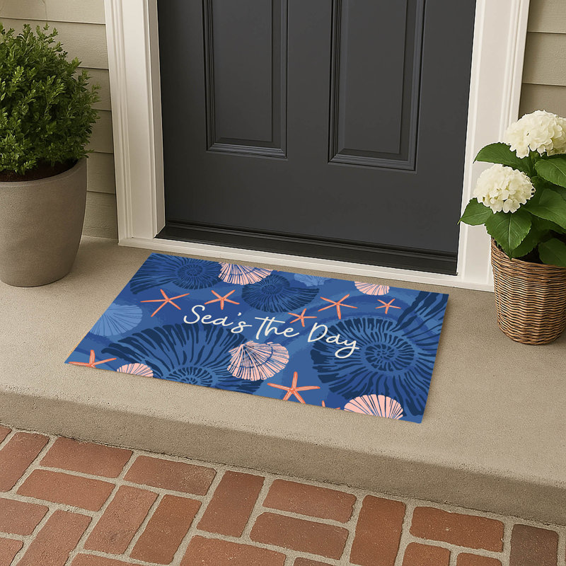Starfish Sea's The Day Outdoor Doormat, Navy, 21'' W x 34'' L
