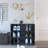 Black Glass Door Shoe Box Shoe Storage Cabinet  With RGB Led Light, Shoe Storage-1841871053