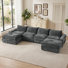Boneless Modular Cloud Sectional Couches For Living Room, Oversized Compression Chenille Cloud Sofa
