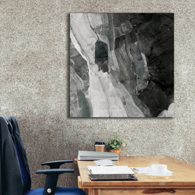 "Rocky Ravine Bw" par Albena Hristova, art mural sur toile, 37 po x 37 po