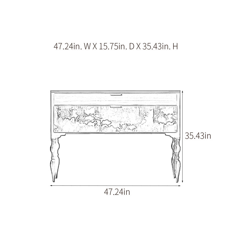 Console rétro avec tiroirs, Brun