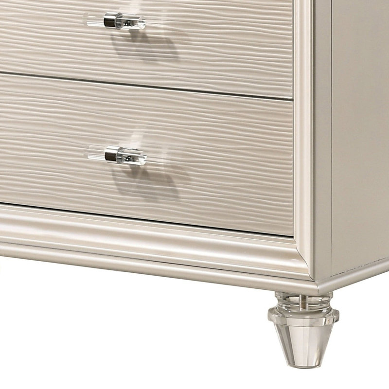 Table de chevet, blanc perle, Blanc perle