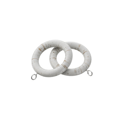 Scratched White Wood 1cm Curtain Rings