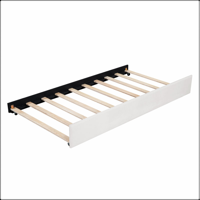 Lit de jour rembourré avec dossier ErgoNomic Design et lit gigogne, Beige