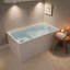 Baignoire de trempage autoportante en acrylique blanc brillant de 43 pouces avec siège intégré