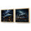 Avion militaire - Blue Thundering Skies - Ensemble de 2 carrés de collage militaire