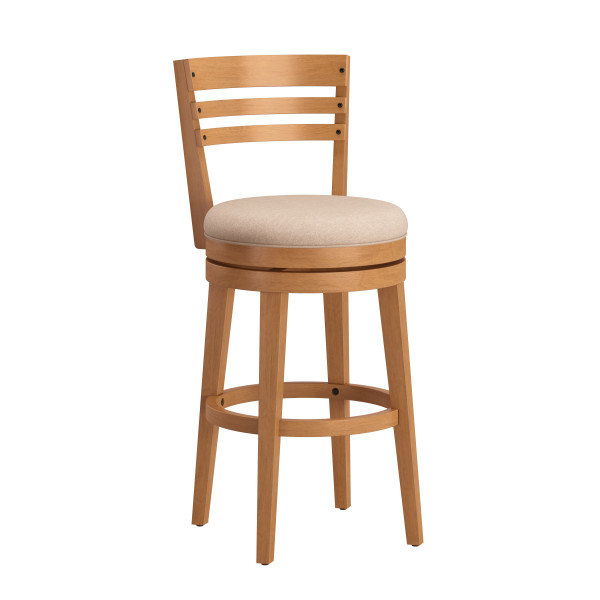 Sadeer Swivel Upholstered Counter Stool with Solid Wood Frame, Bar Stool  (30.25" Seat Height)
