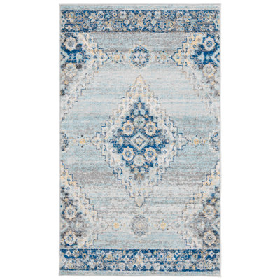 Christa Oriental Gray/Navy Area Rug