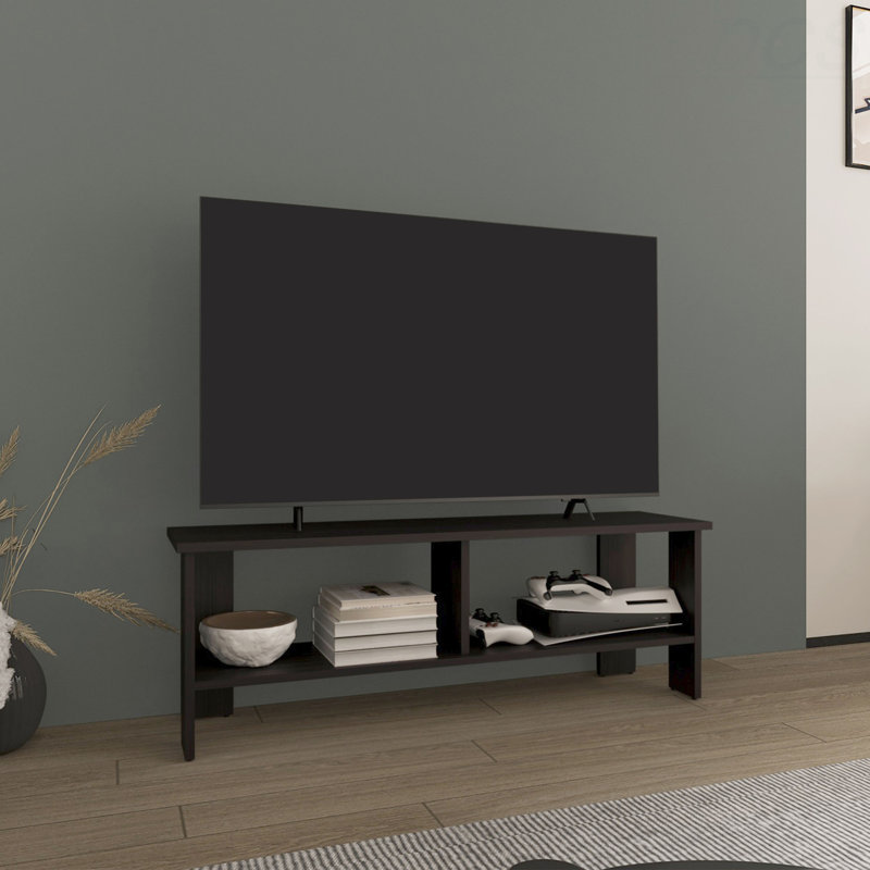 Meuble télé avec 2 tablettes, meuble télé, Noir