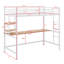 Lit mezzanine simple en métal avec bureau et tablette, structure de lit en métal-114328184