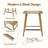 Thor Wicker Counter Height Wooden Counter Stool with Hand-Knitted Rope, K/D, Backless Island 24" Wicker Stool for Kitchen, Solid Wood, Modern Design Indoor & Outdoor (Light Brown)-868850893-868850890