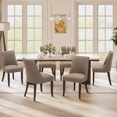 Parsons Upholstered Dining Chair Solid Wood Side Chair