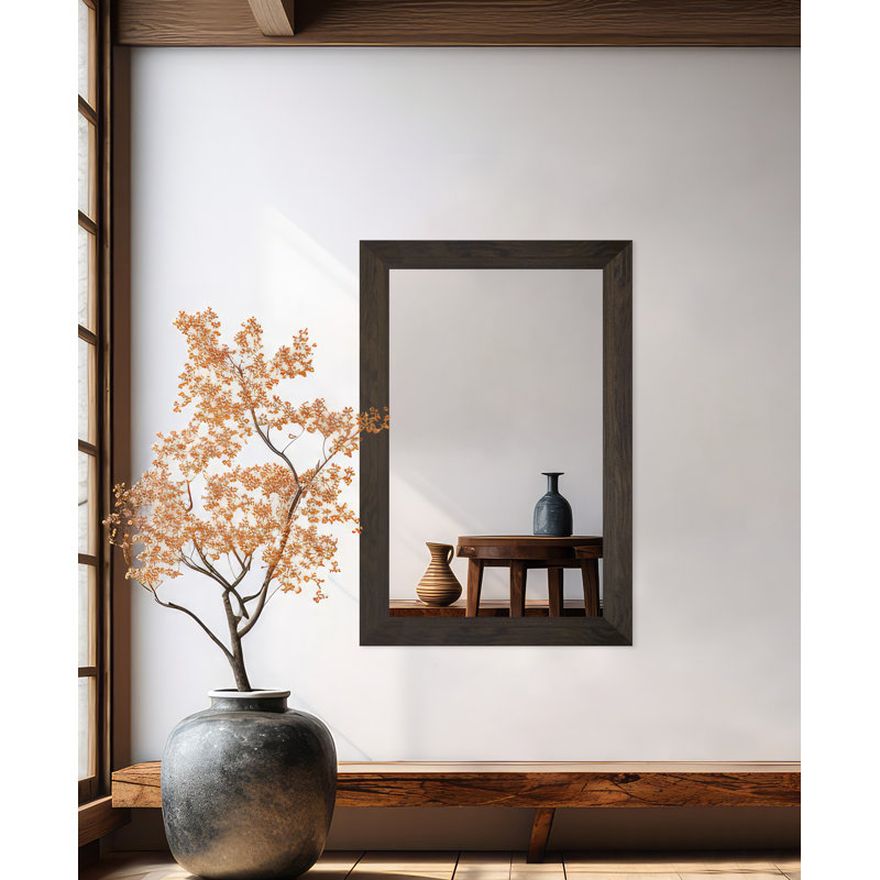 Miroir mural Dhar, 27 po x 48 po, Noyer noir