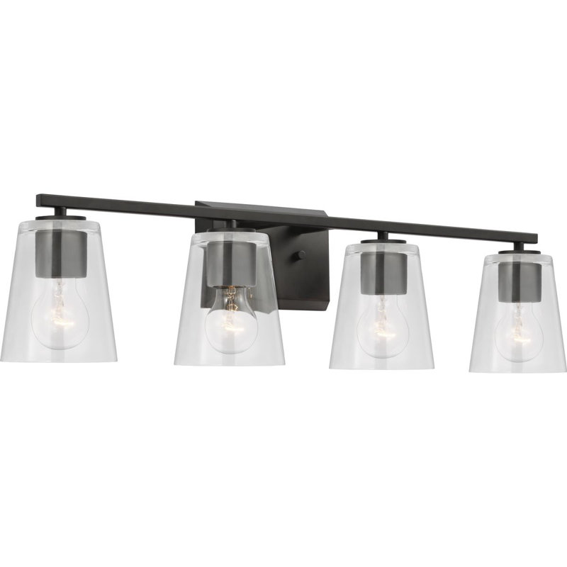 Rozena 4 - Light Dimmable Vanity Light, Clear, Matte Black