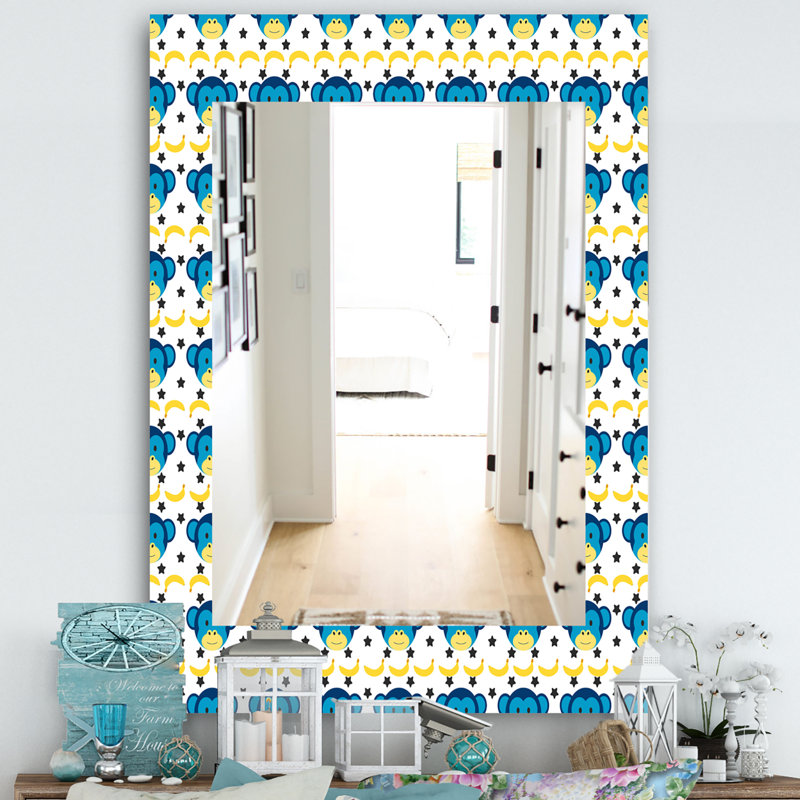 Miroir de salle de bain/meuble-lavabo doodle singe, H 39,4 po x l 29,5 po