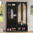 Farmhouse Hall Tree With Rattan Doors, Versatile 4-In-1 Seating Bench With 6 Hooks, Mid-Century Entryway Shoe Cabinet With Shelf For Living Room-2012105418