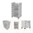 6-Bottle 3-Shelf Bar Cart White-670442715