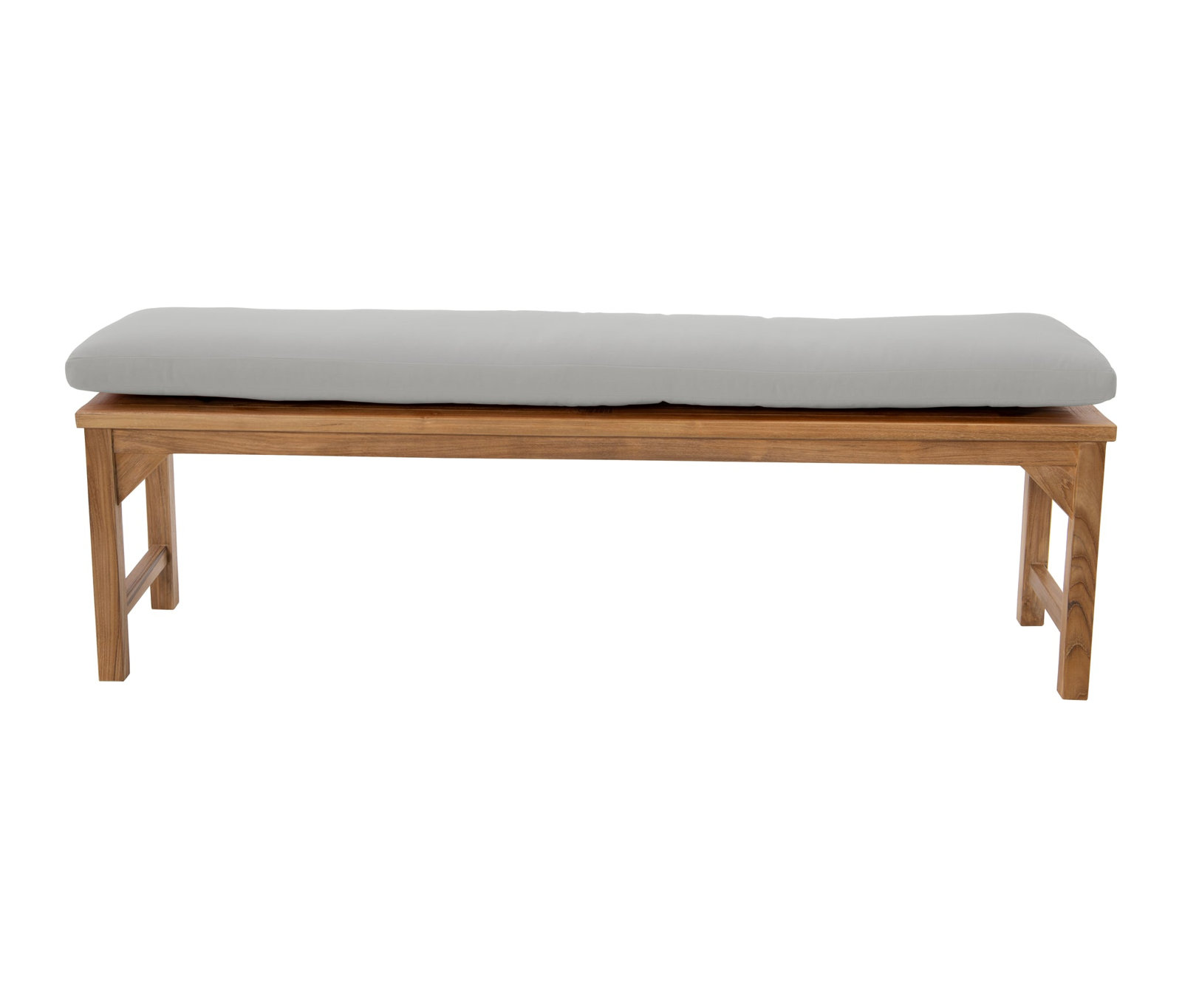 Velay Teak Outdoor Bench, 18" H x 60" W x 15.25" D, Granite