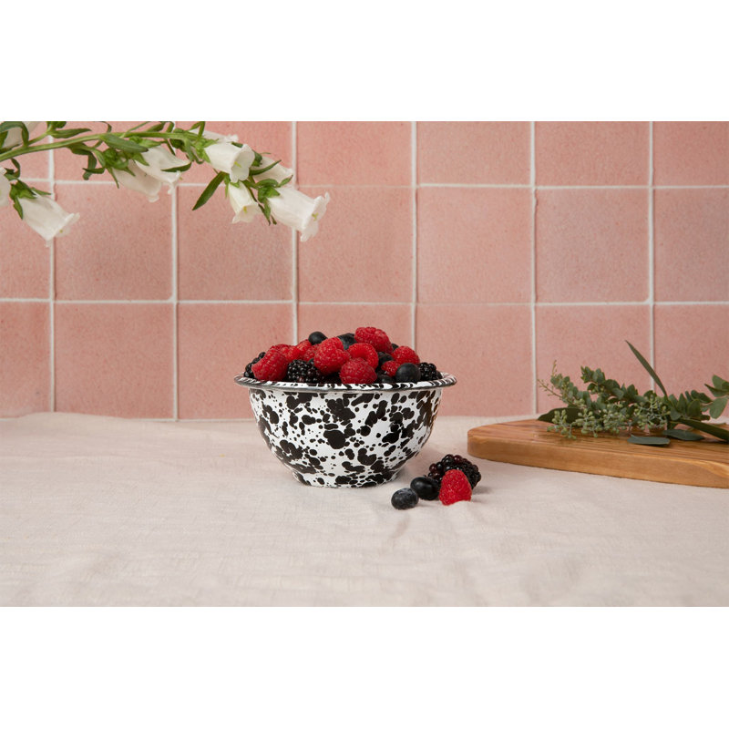 Gray Enamelware Splatter Small Footed Bowls Set of 4