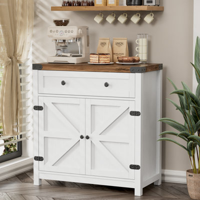 Armoire d'appoint en bois 2 portes 33,46 "avec 1 tiroir