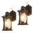 Modern Brown Dusk to Dawn Outdoor Wall Lamp with E26 Base and Tempered Glass, Rust and Waterproof(Set of 2)-1746163120-1746257150
