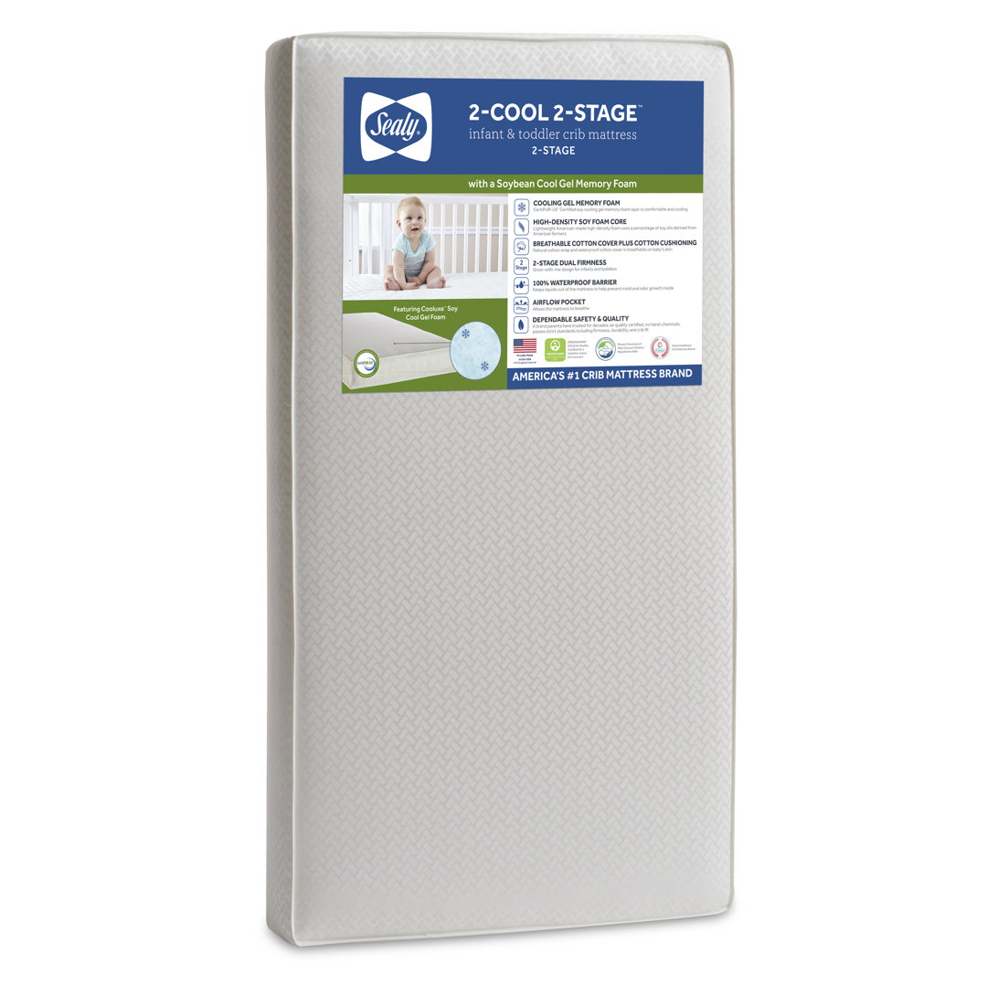 Sealy Baby 2-Cool 2 Stage Crib Mattress & Toddler Mattress, GREENGUARD Gold Certified, 52" x 28" Sealy Baby