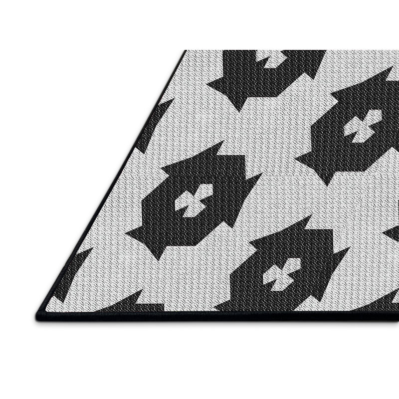 Tapis noir/beige à motifs, Rectangle 3 pi x 5 pi