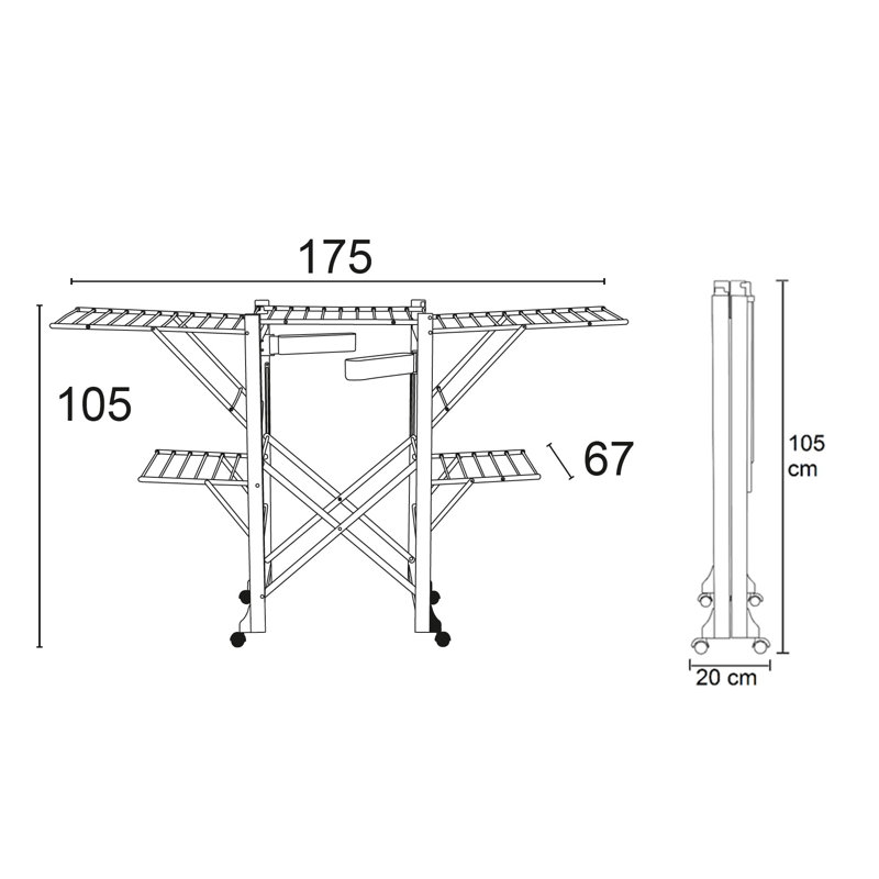 Millwright Wood Foldable Freestanding Drying Rack, White