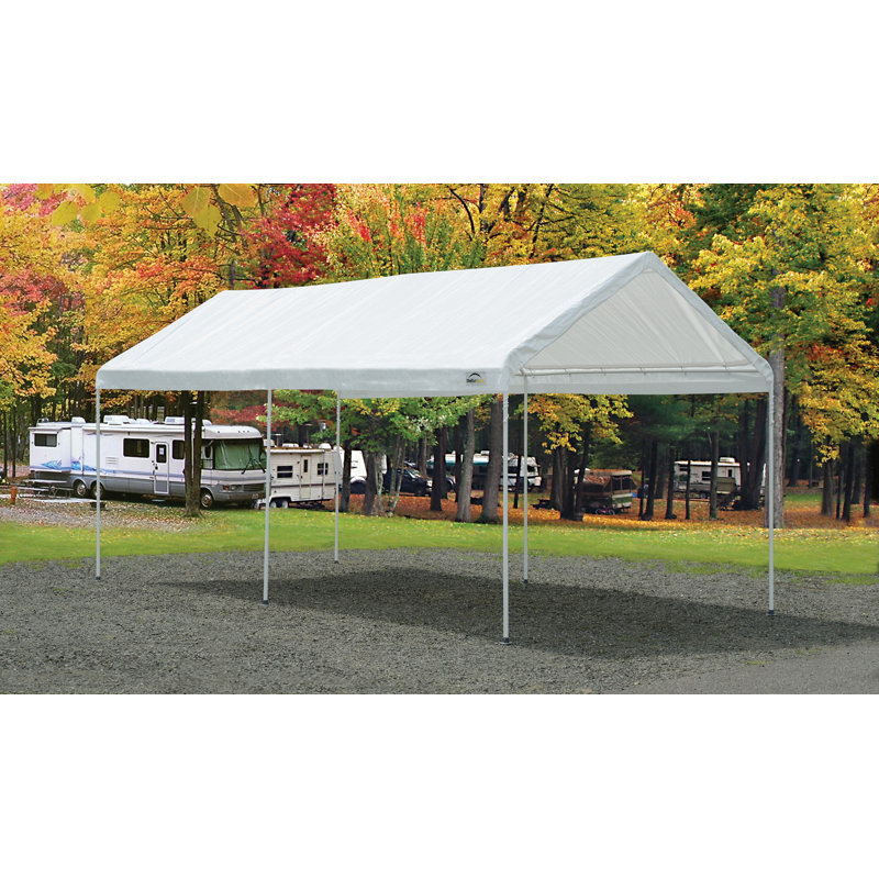 White 10 ft x 20 ft Waterproof Peak Canopy Shelter