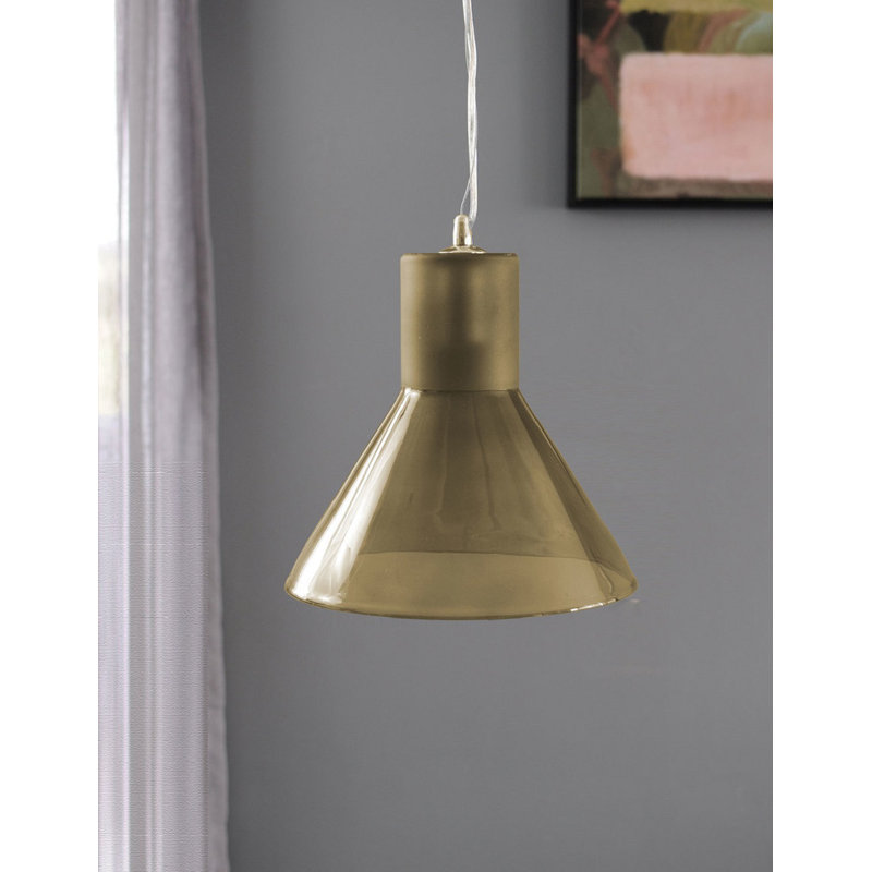Boatwright 1 - Light White Cone Pendant, Amber Tint
