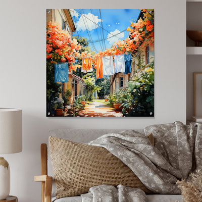 Laundry Day In Province III - Art mural en acrylique