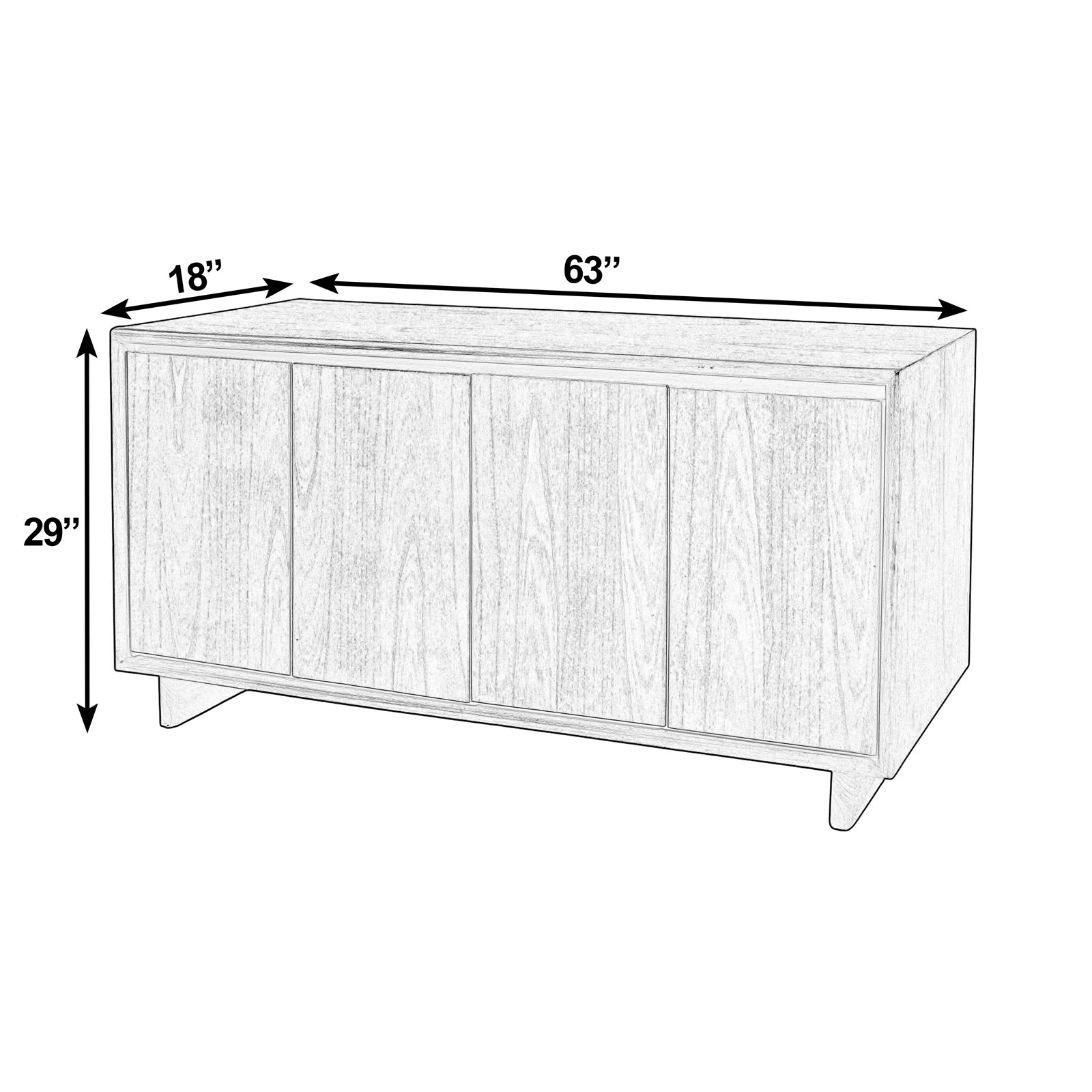 Soleil 63'' Sideboard, Brown