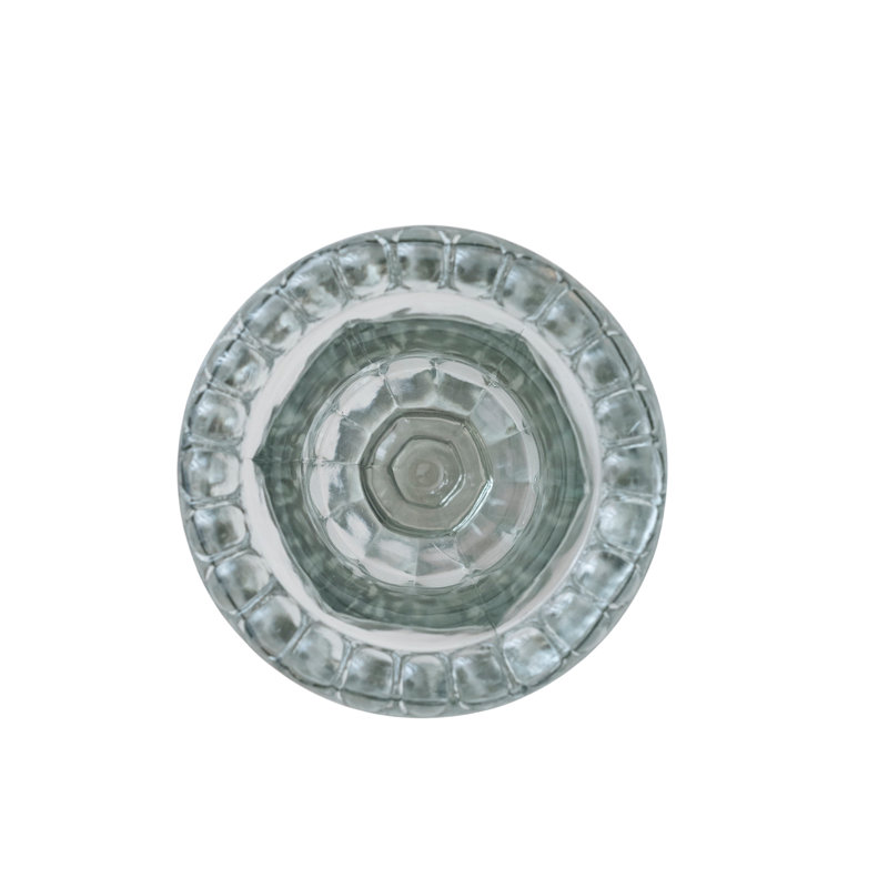 Pressed Glass Footed Vase in Clear