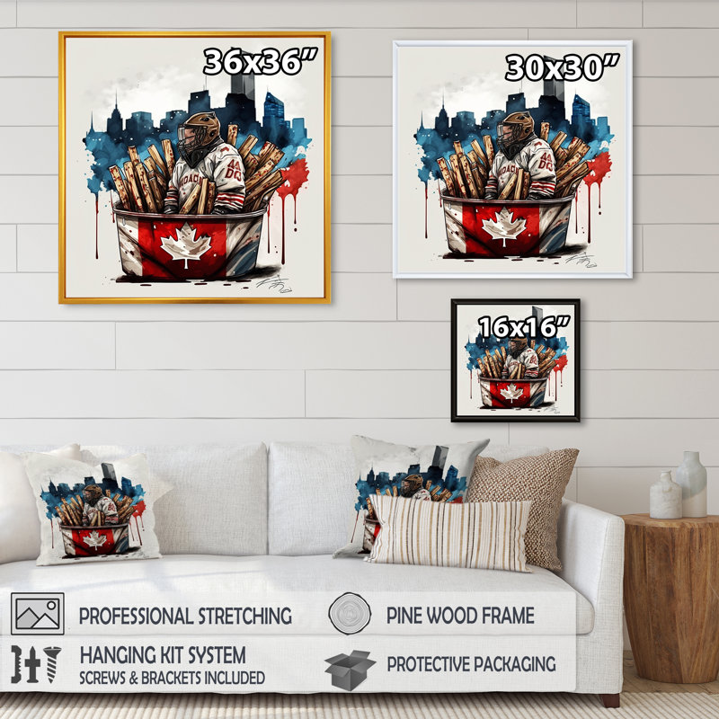 «But Tender in Poutine III», impression sur toile, H 36 po x l 36 po x P 1,5 po, Toile avec cadre flottant noir