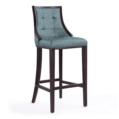 Upholstered Counter Stool with Solid Wood Frame
