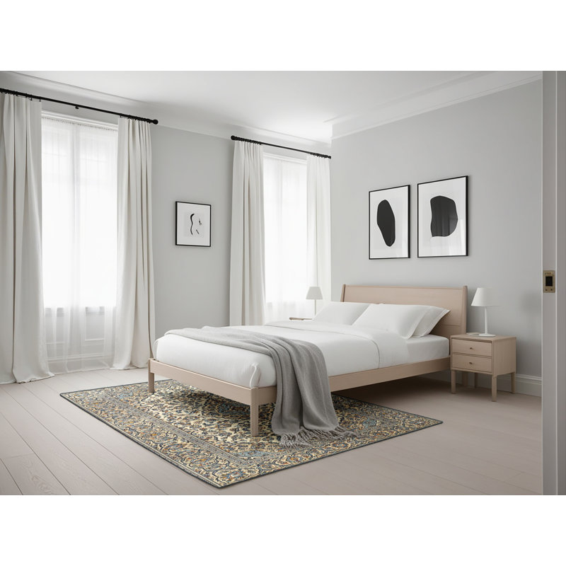 Tapis noir/beige traditionnel, Rectangle 5 pi x 7 pi