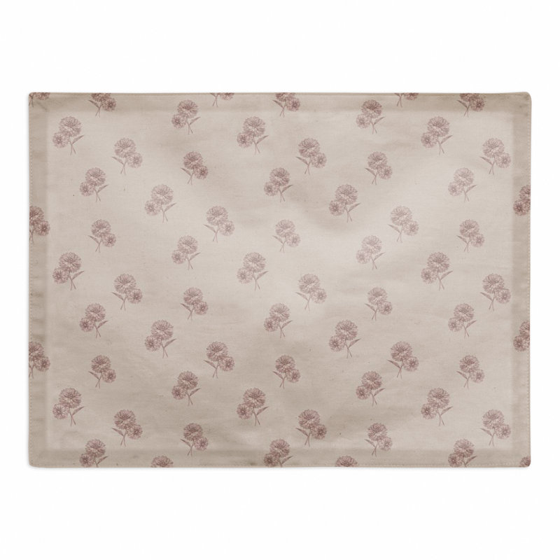 Polyester Floral Rectangle Placemat, Pink