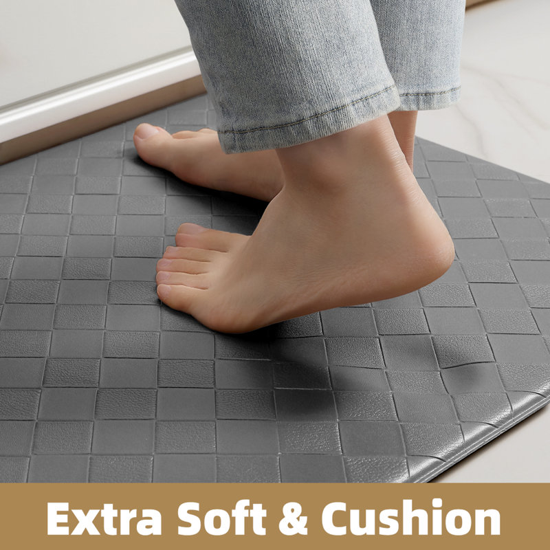 Tapis de cuisine antidérapant Devarian, Gris, Tapis de couloir 2 pi x 7 pi 11 po