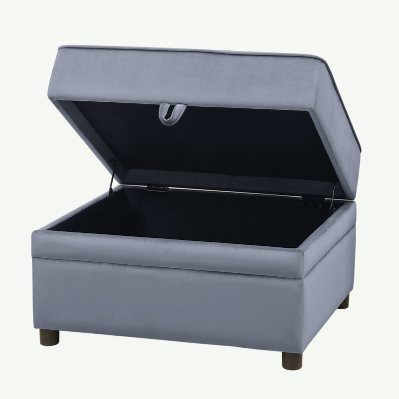 Repose-pieds rectangulaire gris avec rangement Eram