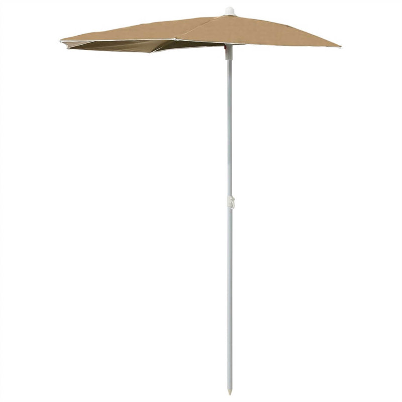 Damari 180 cm W X 90 cm D Half Balcony Parasol with Manual Lift, Taupe