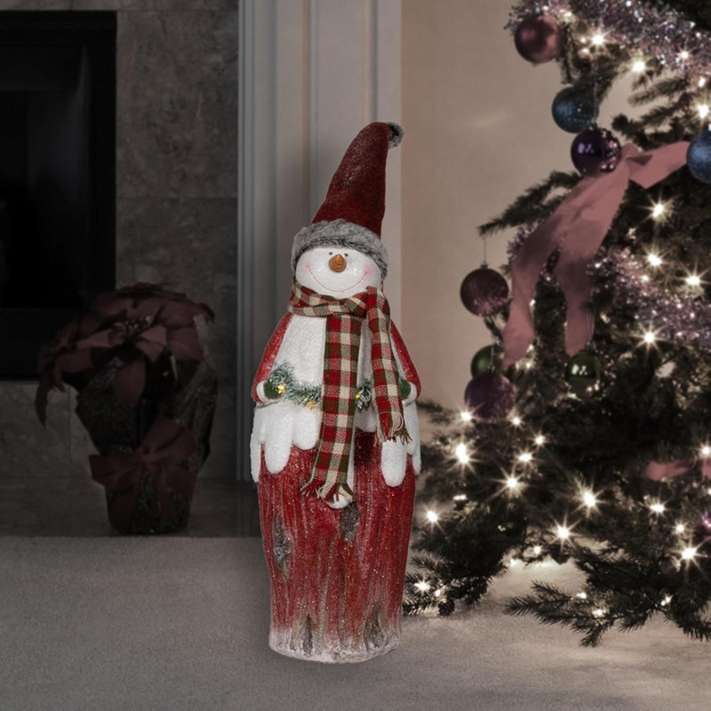 Statue de bonhomme de neige d'intérieur de 30 po avec lumières DEL et décoration de Noël